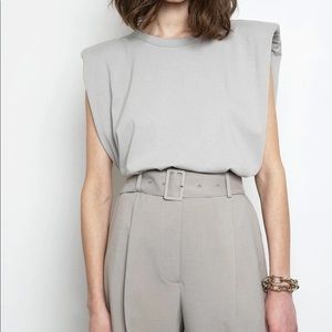 Frankie Shop Eva padded shoulder muscle tee